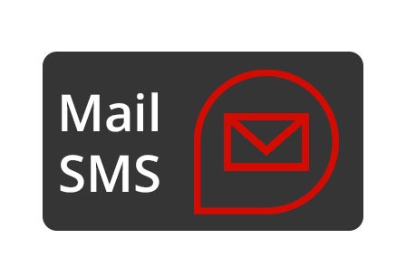 cadre avec pictogramme et texte "Mail et SMS"