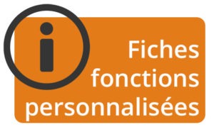 cadre avec pictogramme et texte "Fiches fonctions personnalisées"