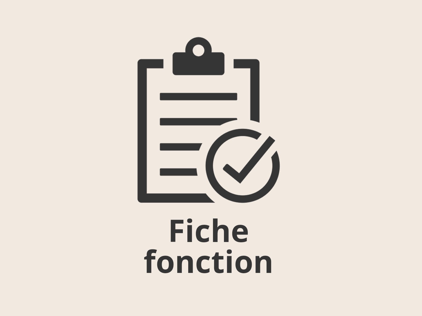 Pictogramme Fiche fonction et texte "Fiche fonction"